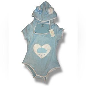 Little For Big Blue Hooded One Piece Bear Design Soft Lovely Cute Sexy Hearts S